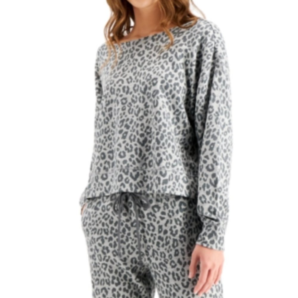 Jenni on Repeat Super Soft Crew Sleep Top - Grey / Dark Grey